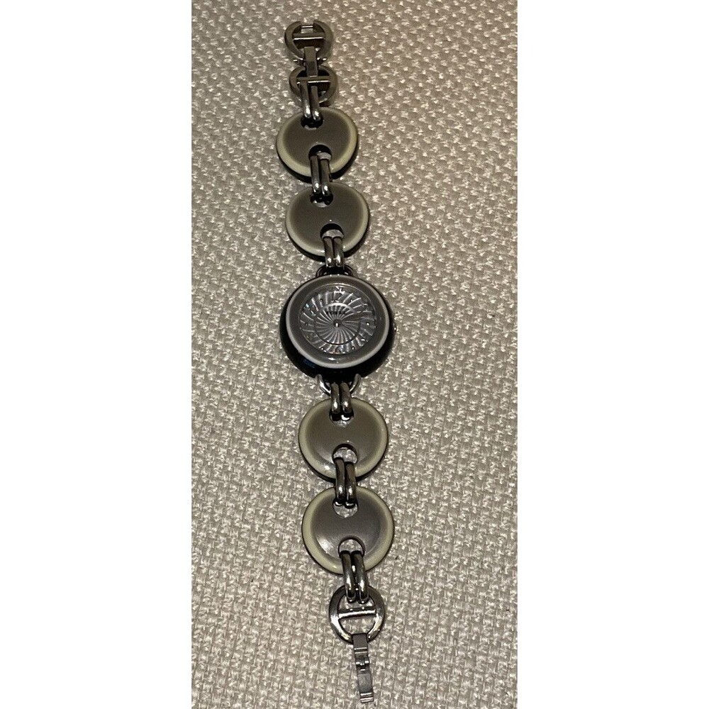 Fossil Black And Grey Fashion Womens 6” Watch ES 1843 Stainless Waterproof